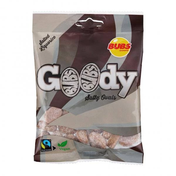 Bubs Goody Salty Ovals Salted Liquorice Vegan 90g