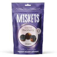 MISKETS MILK CHOCOLATE COVERED FREEZE DRIED BLACKBERRY 80g