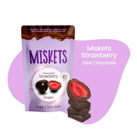 MISKETS DARK CHOCOLATE COVERED FREEZE-DRIED STRAWBERRY 80g