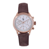 SC klokke i semsket skinn - Dark Brown/Gold