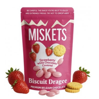 MISKETS WHITE CHOCOLATE COATED STRAWBERRY FLAVORED BISCUIT 80g