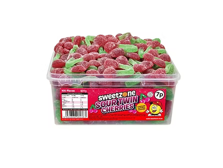 SWEETZONE SOUR TWIN CHERRIES TUB (løsvekt) 800g