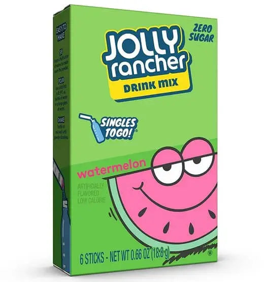 JOLLY RANCHER DRINK MIX SINGLES TO GO WATERMELON 6 STICKS 113g