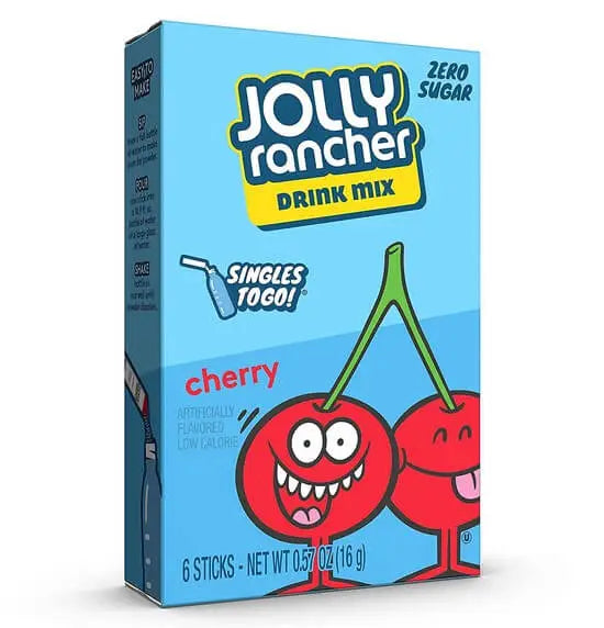 JOLLY RANCHER DRINK MIX SINGLES TO GO CHERRY 6 STICKS 96g