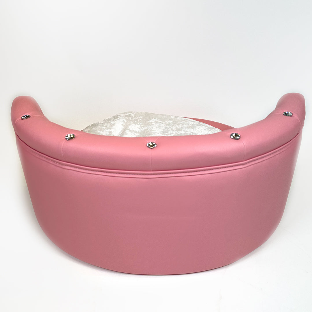 Seng med høy rygg - Rosa