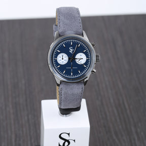 SC klokke i semsket skinn - Brown/Blue
